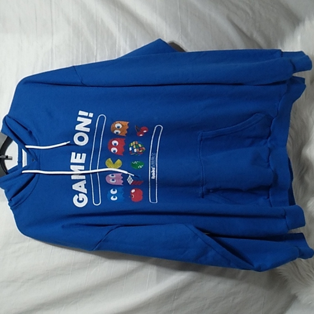 (BX52) SALE! RARE! Anvil Game On Pac-Man Vtg Hoodie Sz.XL Gently Worn